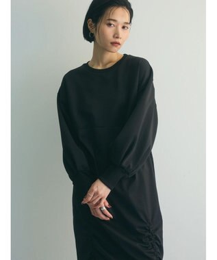 Green Parks armonia.異素材シャーリングワンピース Light Gray