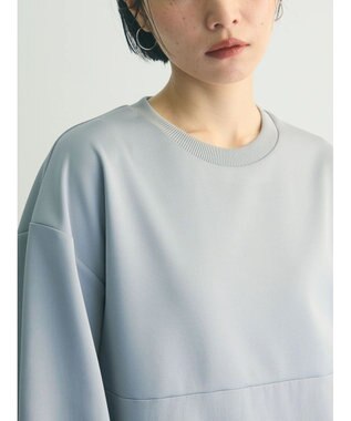 Green Parks armonia.異素材シャーリングワンピース Light Gray