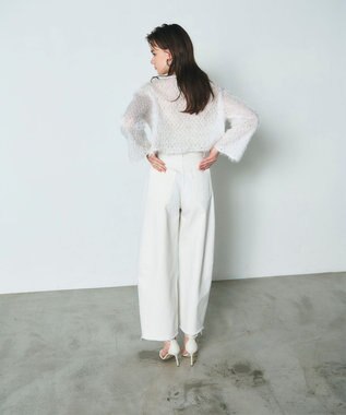 GRACE CONTINENTAL 切替ボリュームデニム ホワイト