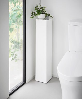 tower キャスター付きスリムトイレラック タワー ホワイト ホワイト