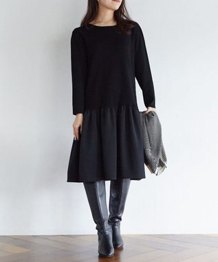 ANY SIS 【美人百花11月号掲載】クラシカルカーデ×ミディワンピ セット クラシカルブラック
