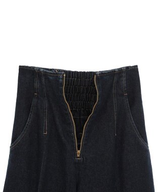 earth music&ecology フロントＺＩＰバックレースアップデニム Indigo