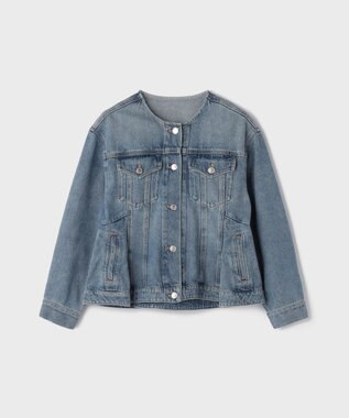 GRACE CONTINENTAL ペプラムデニムジャケット ブルー