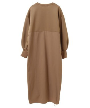 Green Parks armonia.異素材シャーリングワンピース Light Gray