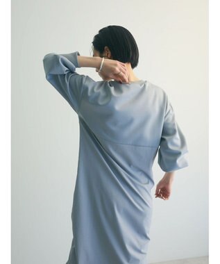Green Parks armonia.異素材シャーリングワンピース Light Gray