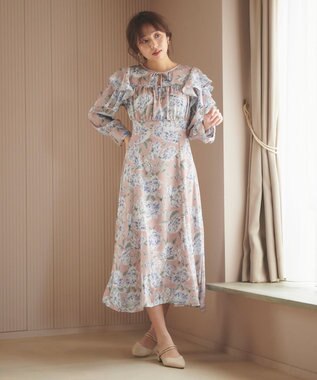 Feroux 【洗える】フラワープリント ワンピース ピンク系9