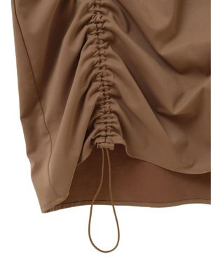 Green Parks armonia.異素材シャーリングワンピース Light Gray