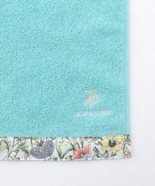 J.PRESS LADIES 【LIBERTY】【エステネージュ】 タオルハンカチ エメラルド×Liberty系