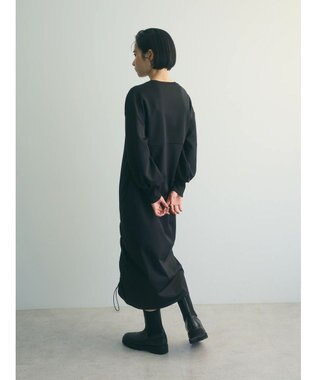 Green Parks armonia.異素材シャーリングワンピース Light Gray