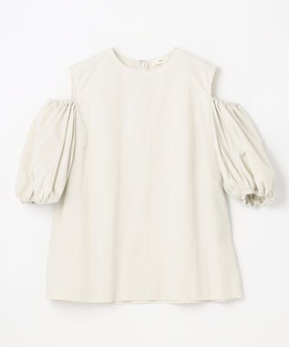 NAVE 【Nave　撥水機能・UVカット・透湿・接触冷感】ナイロンワッシャー ブラウス アイボリー系