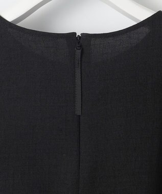 自由区 【セットアップ対応・接触冷感・UVカット・洗える】ライトリネンライク Tブラウス ブラック