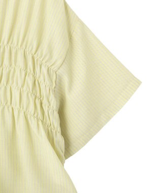 Green Parks シャーリングドロスト５分袖シャツ Lemon Yellow