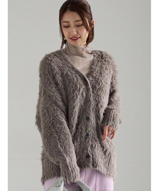 Te chichi シャギーVネックカーディガン