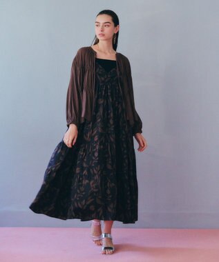 YECCA VECCA リボンデザインシアーブラウス Brown