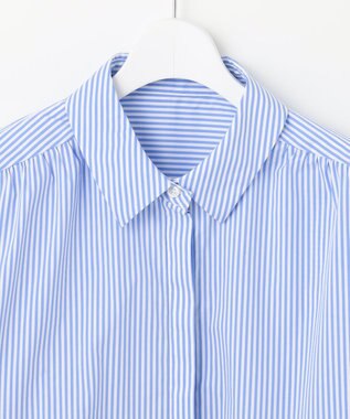 Feroux 【ONWARD CROSSET MAG掲載・2WAY】リボンクロップド シャツ スカイブルー系1