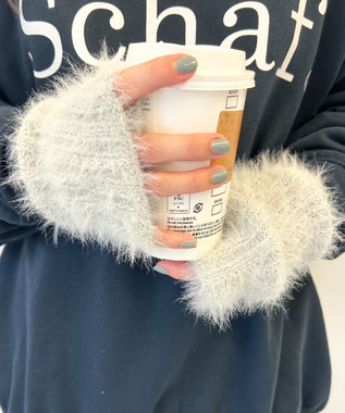 WEGO キラキラファーアームカバー ライトグレー