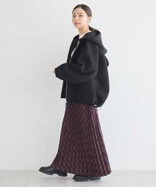 earth music&ecology フーディーダンボールジップブルゾン Black