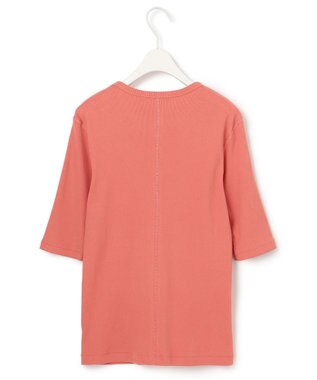 ICB 【洗える】Rib 5分袖 カットソー オレンジ系