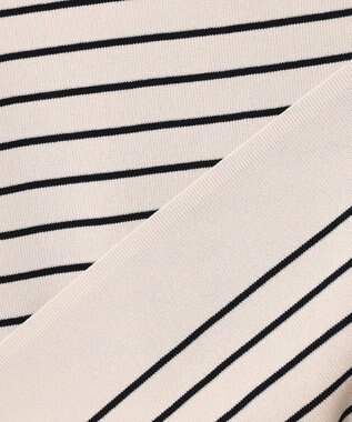 ANY SIS 【接触冷感・UVカット・洗える】ビューティクール フレンチ ニットＴ ライトベージュ×ブラック