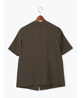 Te chichi 麻調Yカラージャケット チャコールグレー