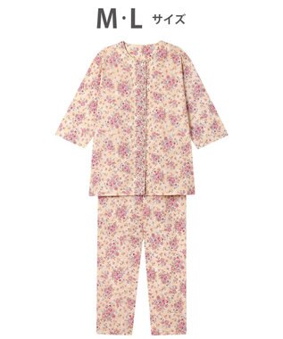 WACOAL パジャマ 7分袖 長袖 長ズボン 綿100%(本体) ローン素材 ミントン レディース NDT265 /ワコール