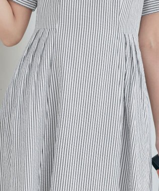 Tiaclasse 【洗える】サッカーストライプワンピース オフストライプ