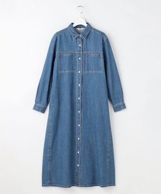 J.PRESS LADIES コットンリネン 7oz デニム シャツ ワンピース ユーズド系