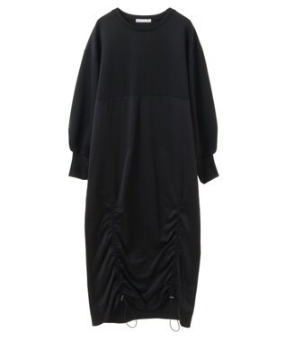 Green Parks armonia.異素材シャーリングワンピース Light Gray