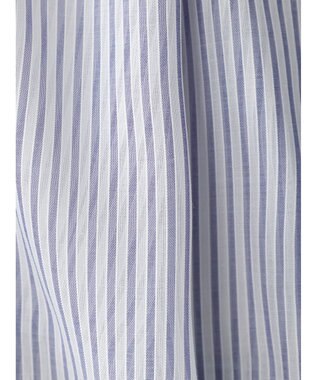 earth music&ecology ワンポイント刺繍ロングシャツ Stripe Navy