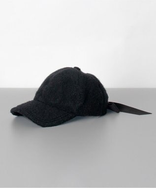 AURORA LANVIN en Bleu ランバン オン ブルー リボン付きボアキャップ ブラック