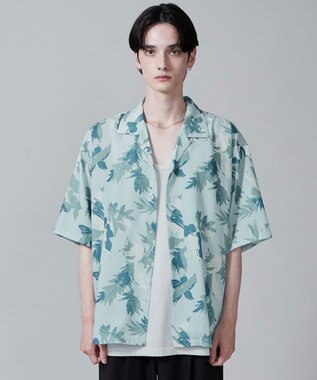 WEGO 【ユニセックス着用ITEM/MLサイズ展開】トロミアロハシャツ（S） サックス