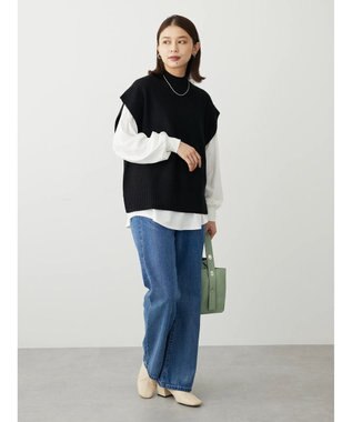 Green Parks ＳＥＴ２点モックネックカノコベスト＋ロンＴＥＥ Black