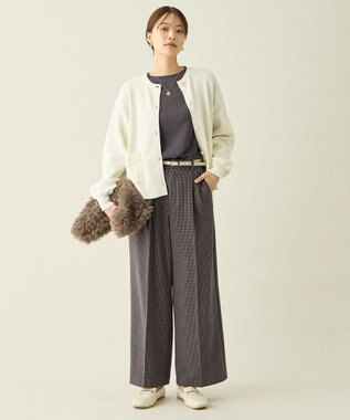 ANY スウェットライクニットカーディガン エクリュ