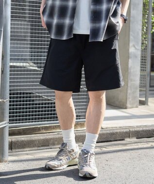 WEGO 【ウエストゴム/紐/速乾/洗濯可/SMLサイズ展開】ナイロンイージーショーツ ブラック