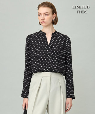 【新色追加・WEB限定】BackSatinAmunzen キーネックブラウス