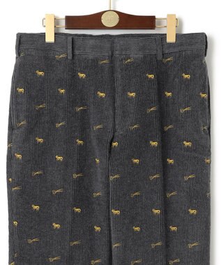 J.PRESS MEN エンブロイダリーストレッチコーデュロイパンツ グレー系