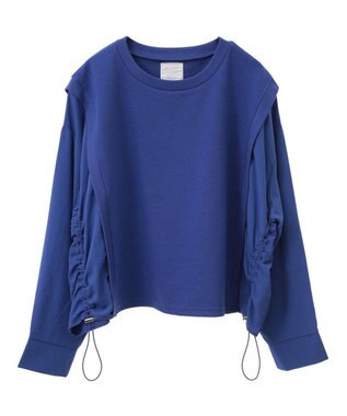 Green Parks リップルドッキングシャーリングプルオーバー Blue