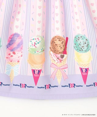 ANY KIDS 【any FAM×サーティワン アイスクリーム】ストライプ ワンピース ラベンダー