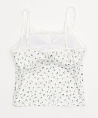 WEGO 【カップ付きインナー】花柄レースカップインキャミ ブルー