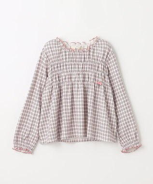 組曲 KIDS 【110-140cm】シャーリングブラウス Tシャツ クロスチェック系5