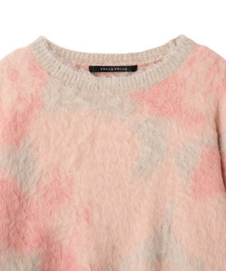 YECCA VECCA フラワー柄シャギーニット Pink