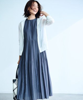 J.PRESS LADIES L 【WEB限定カラーあり・洗える】SHEER LIGHT KNIT ラメ パーカー オフ系