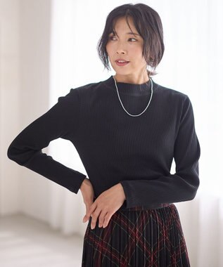 ANY テレコハイネックロングスリーブＴシャツ ブラック