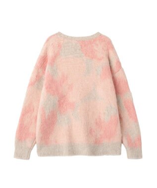 YECCA VECCA フラワー柄シャギーニット Pink