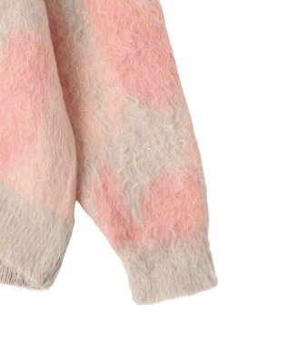 YECCA VECCA フラワー柄シャギーニット Pink
