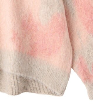 YECCA VECCA フラワー柄シャギーニット Pink