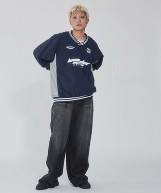 WEGO ナイロンゲームロゴプルオーバー ネイビー