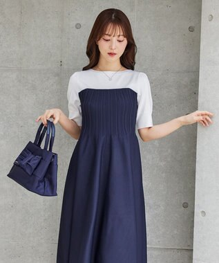 TOCCA TIED RIBBON NYLONBAG バッグ ネイビー系