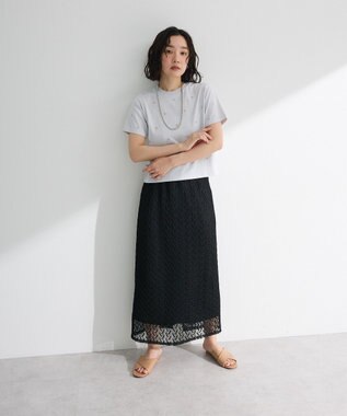 Green Parks ・ＤＯＵＢＬＥ　ＦＬＡＧＳ　ハート総柄刺繍ＴＥＥ Light Gray