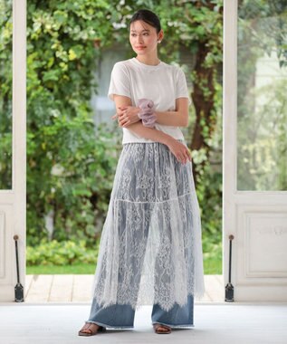 Green Parks ・ＤＯＵＢＬＥ　ＦＬＡＧＳ　ハート総柄刺繍ＴＥＥ Off White